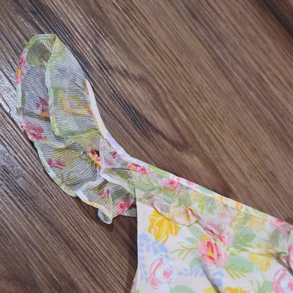 Simple Retro Beautiful Floral Dress Size Large - Picture 3 of 11